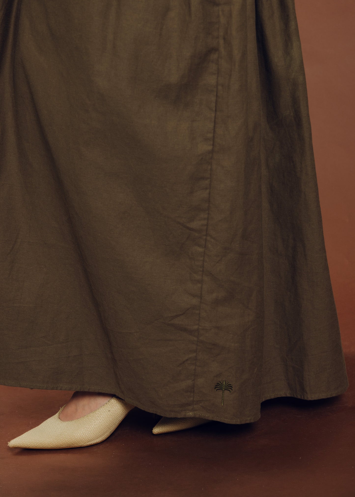 Truffle Brown Pleated Skirt